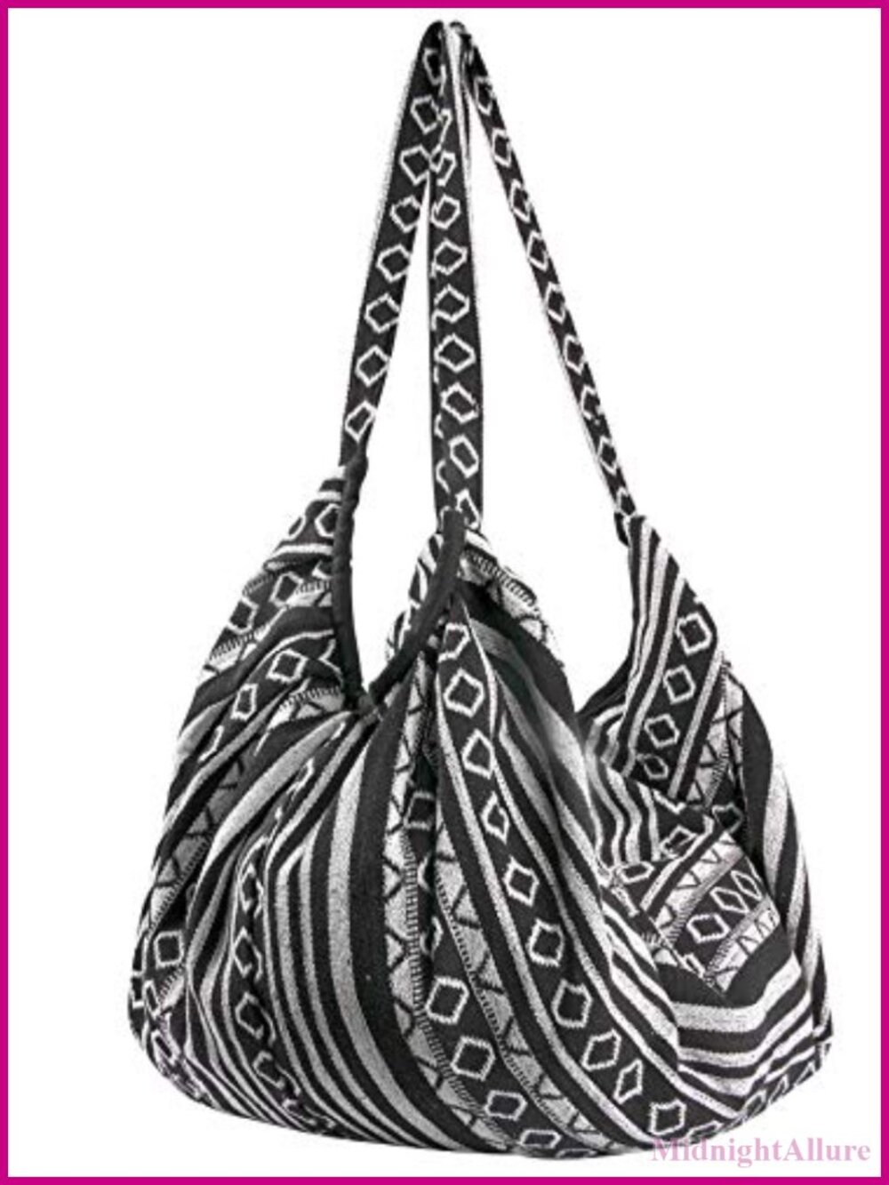 Handmade Woven Cotton Jacquard Banana Tote Bag Hobo Shoulder Purse